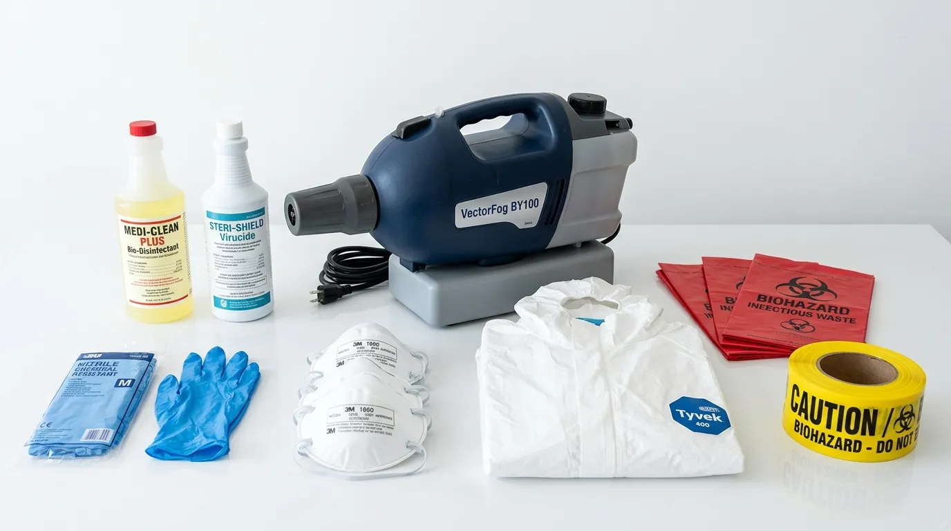 Professional biohazard remediation crew working in Mid-City